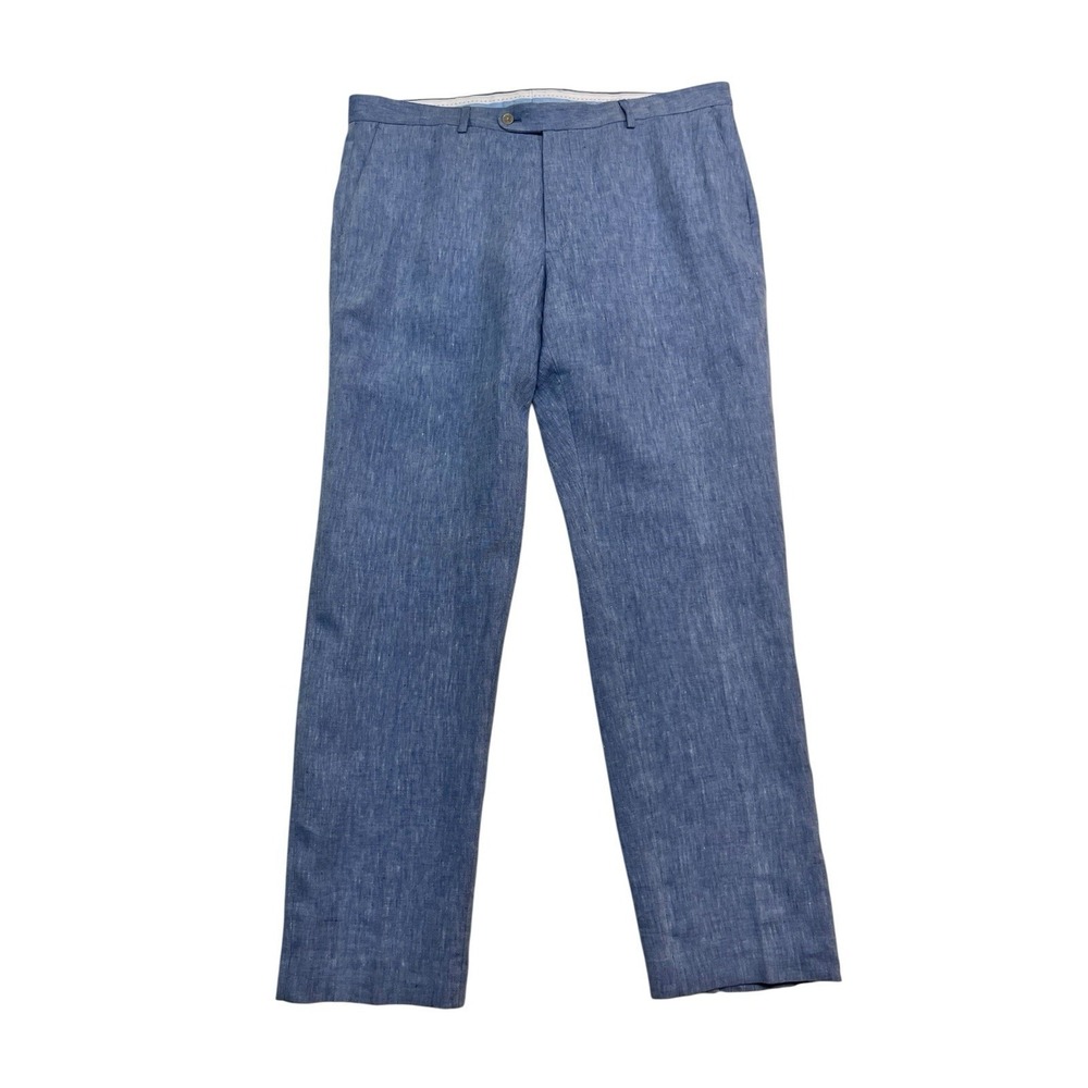 NEW Joseph Abboud 40x32 Light Blue 100% Linen Dress Pants Trousers Slim‎ Fit